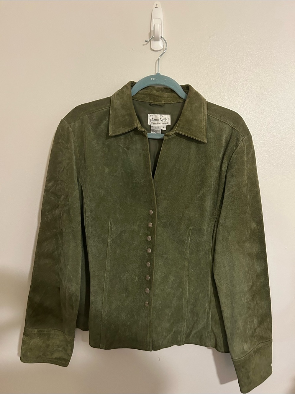 Live a Little Olive Green Suede Button-Front Jacket